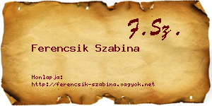 Ferencsik Szabina névjegykártya