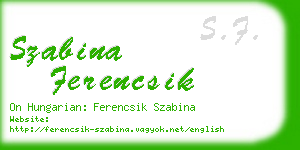 szabina ferencsik business card